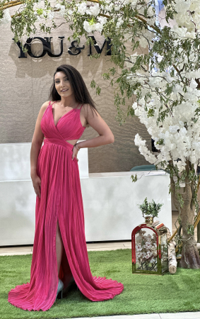 Rochii de eveniment - Rochie plisata cu decupaj