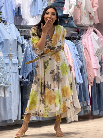 Rochie plisata cu floricele [1]