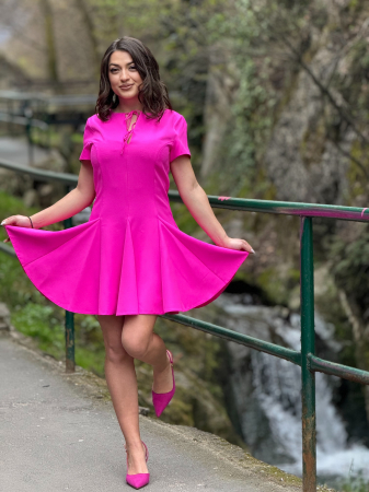 Rochie roz cu fundite [1]