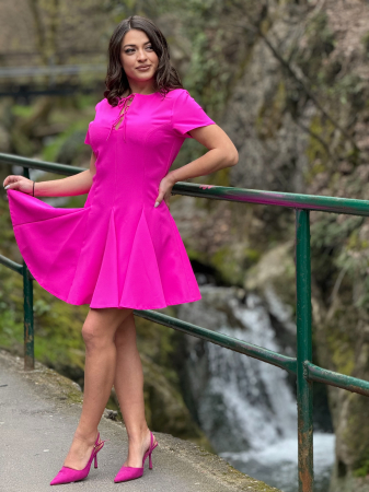 Rochie roz cu fundite [3]