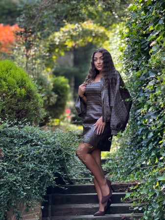 Colectia NOUA - Rochie sarafan kaki din piele ecologica