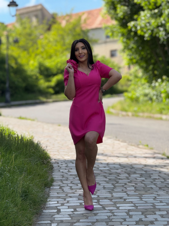 Rochie scurta cu floare in piept [5]