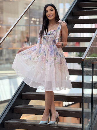 Rochii de eveniment - Rochie scurta cu imprimeu floral