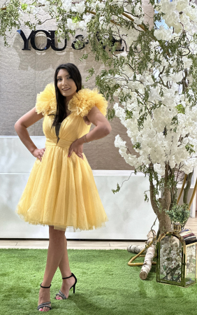 Imbracaminte de dama - Rochie scurta galbena