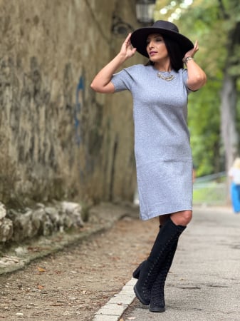 Rochii de zi - Rochie tricotata cu detaliu lantisor