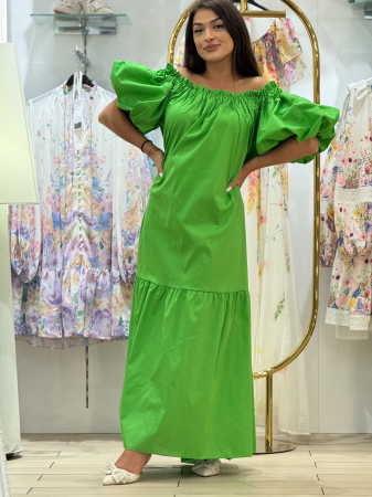 Rochie verde cu maneci bufante [1]