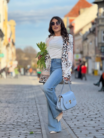 Sacou damă cu croială dreaptă cu imprimeu animal print [3]