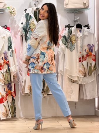 Sacou dama cu croiala dreapta si imprimeu artistic floral [2]