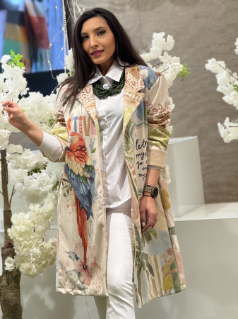 Sacou imprimat cu model geometric si animal print [1]