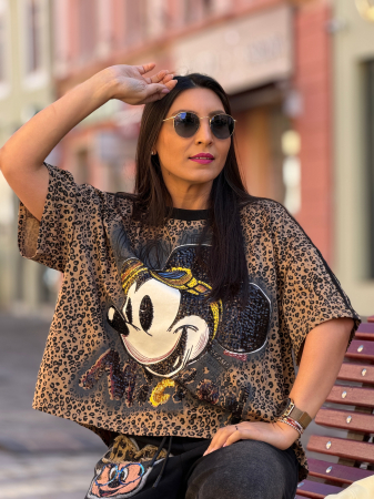 Tricou animal print cu imprimeu Mikey [1]
