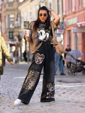 Tricou animal print cu imprimeu Mikey [6]