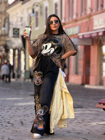 Tricou animal print cu imprimeu Mikey [7]