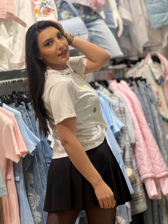 Tricou cu imprimeu broderii cu fructe [3]