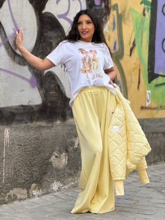 Tricou cu imprimeu doua personaje feminine stil fashion [6]