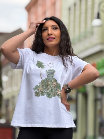 Noutati - Tricou cu imprimeu fata cu baloane