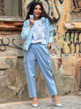 Tricou cu imprimeu fluturi cu pietricele aplicate [6]