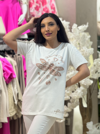 Tricouri si topuri - Tricou cu imprimeu libelula