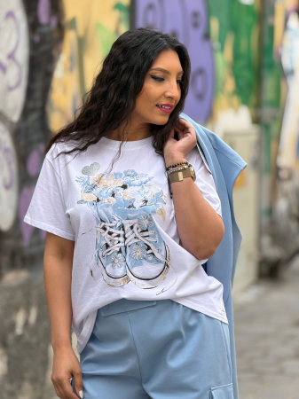 Tricouri si topuri - Tricou cu imprimeu tenesi