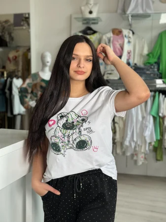 Tricouri si topuri - Tricou cu imprimeu ursulet