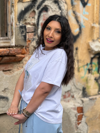 Tricou cu imprimeu ursulet cu pietricele aplicate [2]