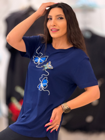 Tricou din bumbac cu fluturi [2]