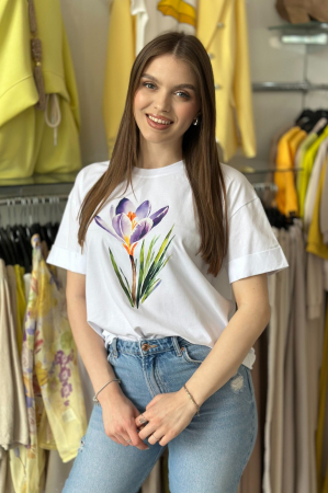 Promotii - Tricou din bumbac cu imprimeu brandusa