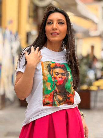 Tricou din bumbac cu imprimeu fata cu balon [3]