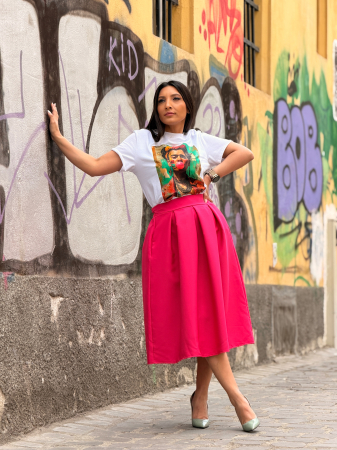 Tricou din bumbac cu imprimeu fata cu balon [5]