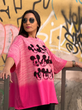 Tricou din bumbac cu imprimeu Mickey si scris [1]