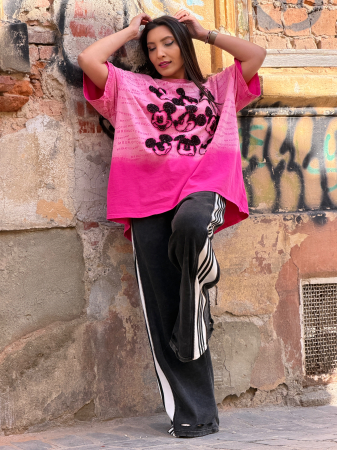 Tricou din bumbac cu imprimeu Mickey si scris [3]
