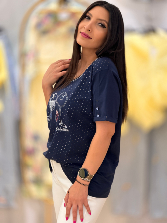 Tricou marinaresc din bumbac cu pietricele [1]