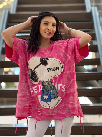 Noutati - Tricou Oversized cu imprimeu Snoopy