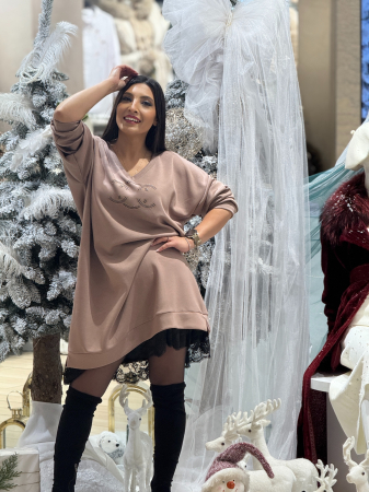 Tunica bej cu dantela si cc [2]