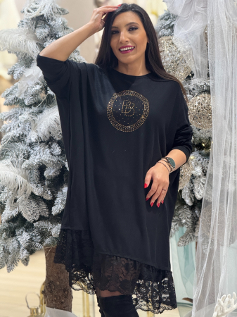 Bluze si camasi - Tunica cu dantela si imprimeu BB