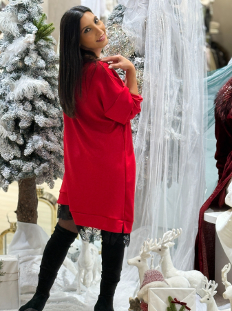 Tunica rosie cu dantela [2]