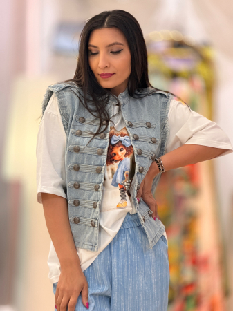 Vesta din denim oversize [7]