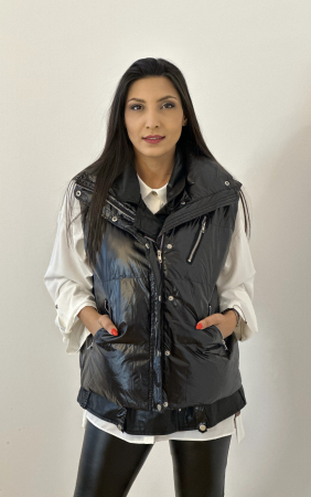 Vesta neagra cu aplicatie din piele ecologica [3]