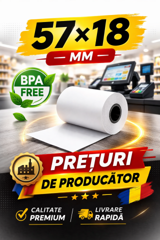 Role pentru case de marcat - Role case de marcat 57mm x 18m, BPA free