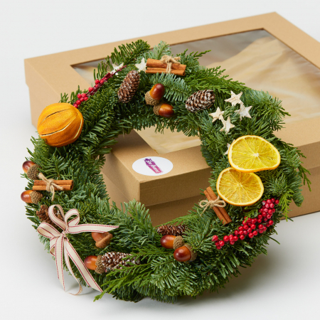 Buchete de iarna - coronita de craciun natur