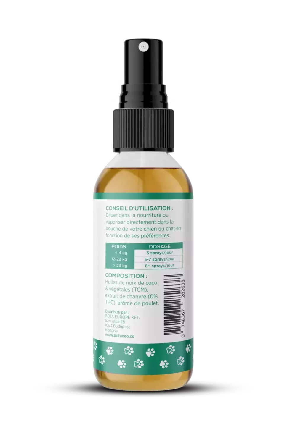 BotaCalm™ - Spray CBD pentru animale de companie - Organic, 100% Natural - Testat si acreditat de catre Fundacion Canna [1]