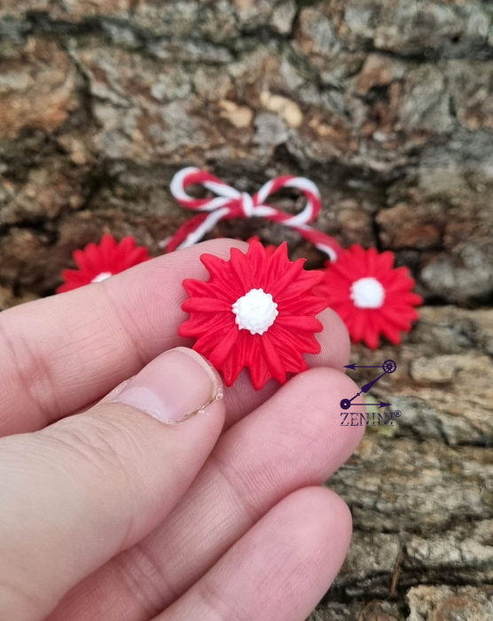 Martisor floare rosie din fimo [2]