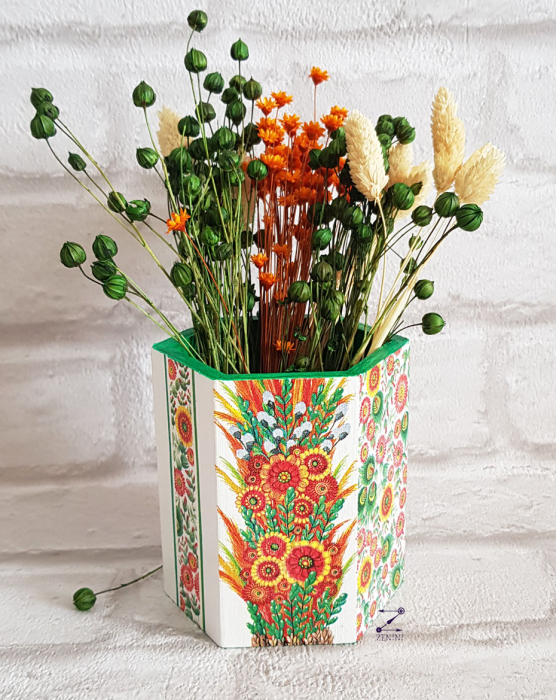Vaza din lemn cu floarea soarelui [1]