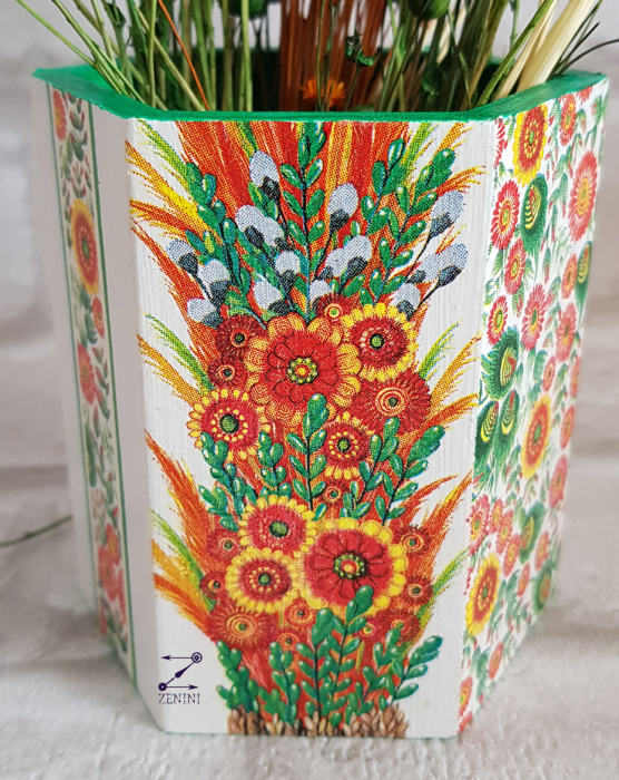 Vaza din lemn cu floarea soarelui [5]