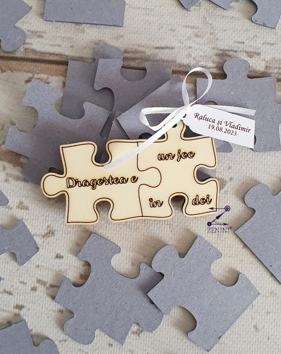 Marturie nunta puzzle magnet, personalizat [2]