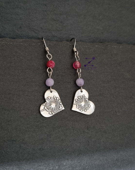 Cercei argint inimioara cu model papadie [1]