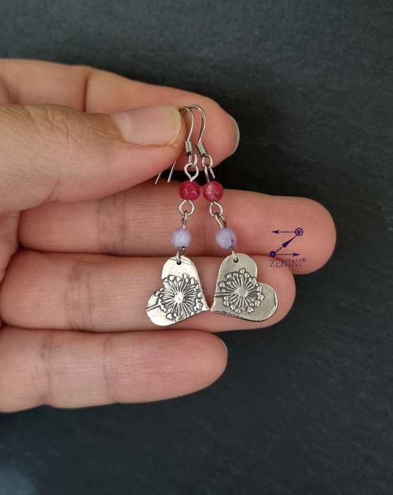 Cercei argint inimioara cu model papadie [2]