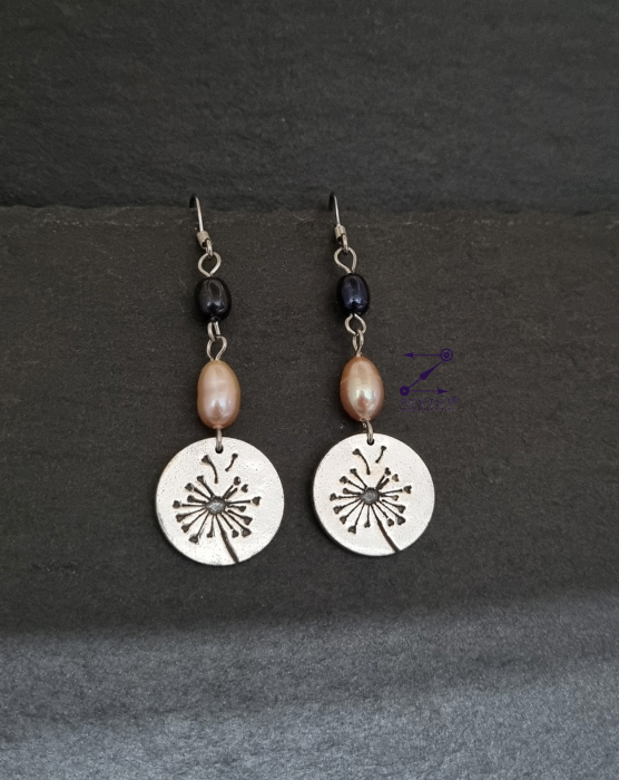 Cercei argint cu model papadie si perle de cultura [1]