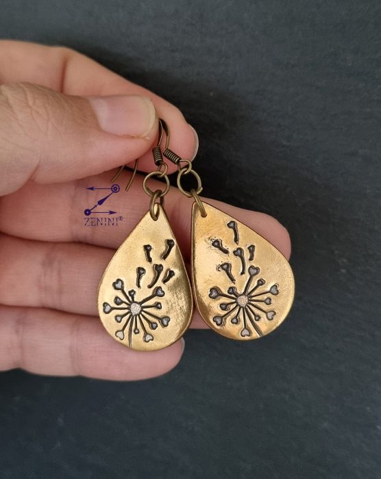 Cercei bronz cu model papadie [3]