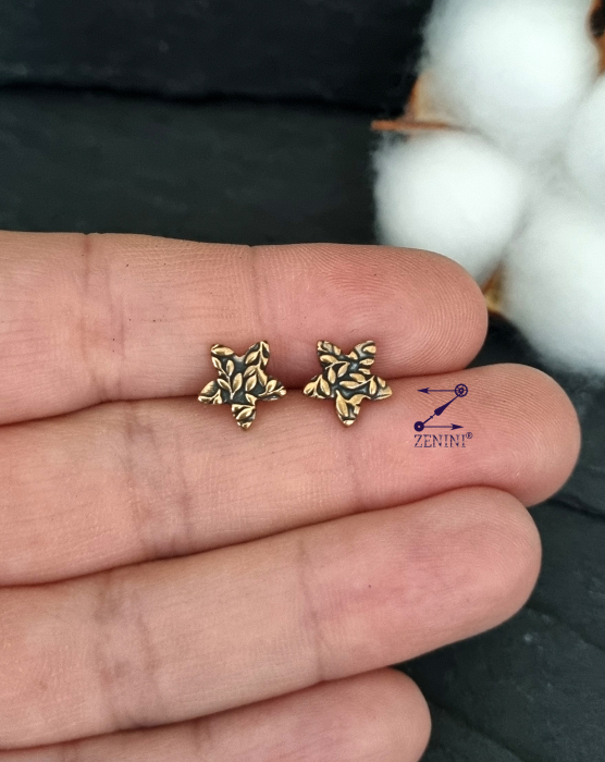 Cercei stelute din bronz cu model frunze [2]