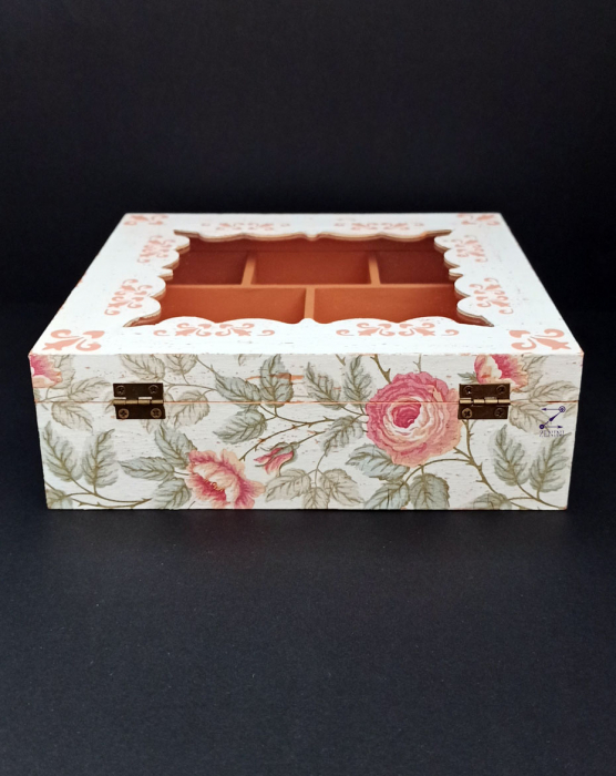 Cutie compartimentata cu trandafiri shabby chic [6]